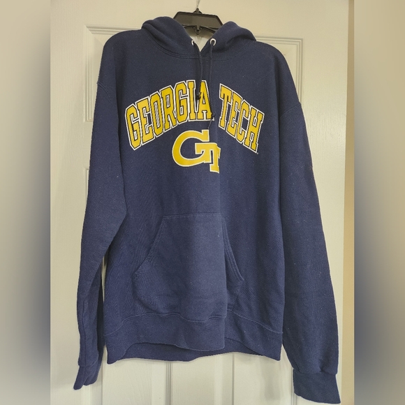 Tory Burch Varsity Blue and Yellow Hoodie - Picture 1 of 3